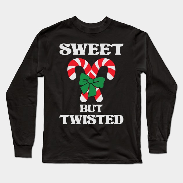 Sweet but Twisted Christmas Candy Cane Gift Long Sleeve T-Shirt by BadDesignCo